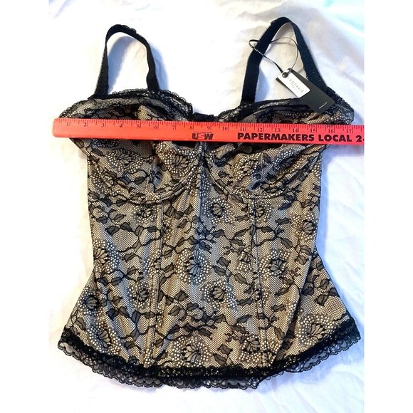 Fantasie 34 GG Corset New With Tags Sexy Lingerie See-through Back Lace Elastic - Picture 7 of 10